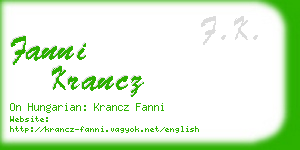 fanni krancz business card